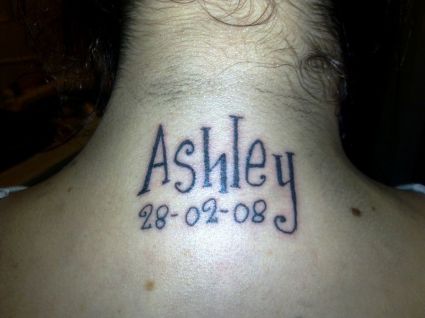 Ashley Name Neck Tattoos